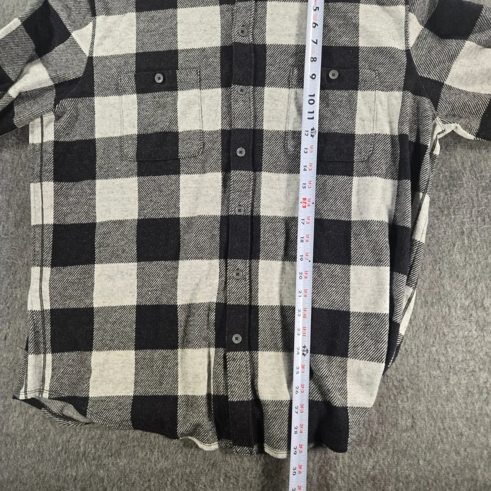 Tommy Bahama Buffalo Check Flannel Shirt Men XL Gray Black Buffalo Plaid Stretch - Picture 7 of 9